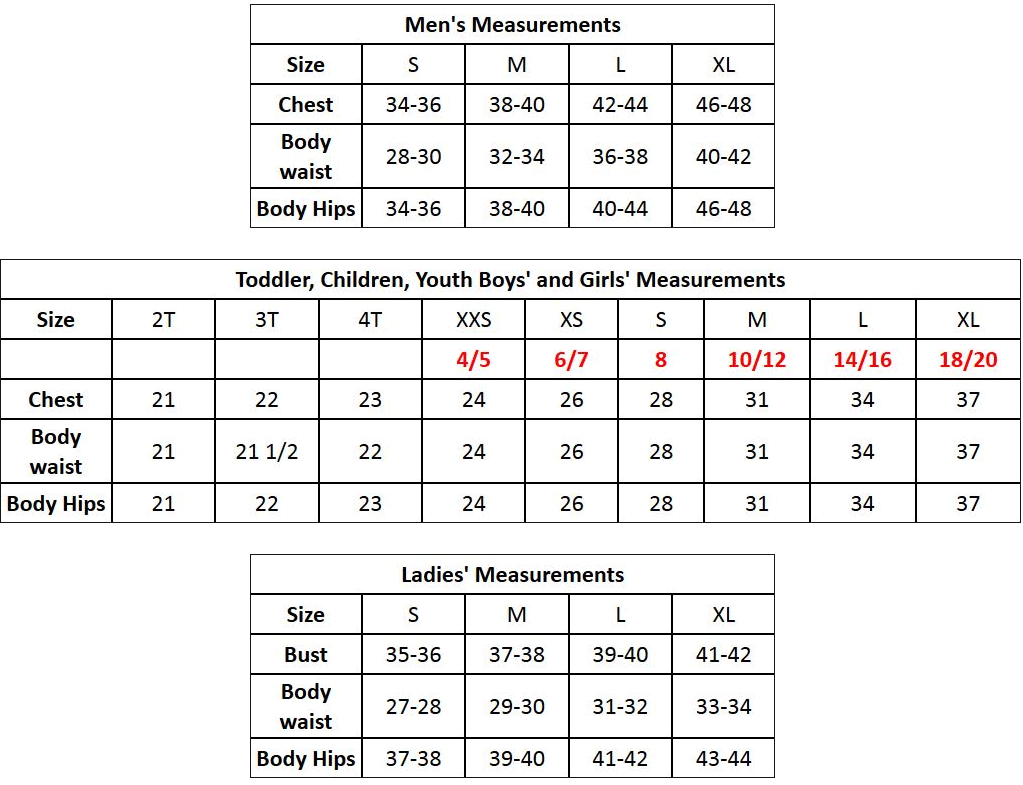 Giordano Junior Size Chart